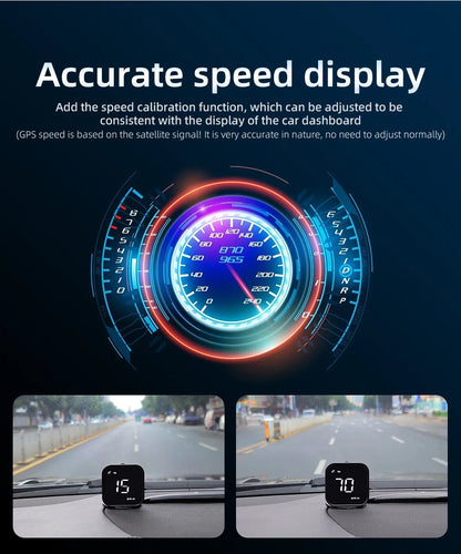 Universal Car Mini HUD G4S GPS Head Up Display Auto Digital KMH/MPH Speedometer Black / Green Font Speed Board  Projection
