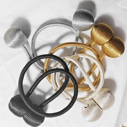 2pcs curtain tiebacks, a pair set, magnetic ropes, light luxury magnetic curtain buckles.