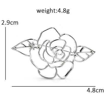 Wuli&baby Lovely Rose-flower Brooches For Women Unisex 2-color Easy-match Plants Flowers Party Casual Brooch Pins Gifts