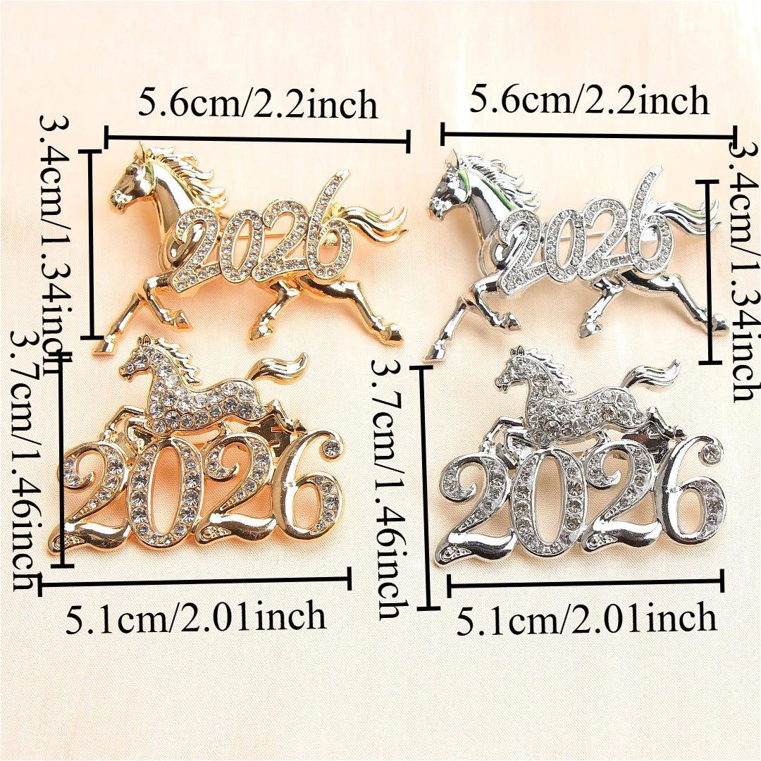 Luxury 2026 Year of the Horse Design Brooch for Men and Women, JewelryAccessories, Wedding, Holiday, Party, Couple'sSurpriseGift
