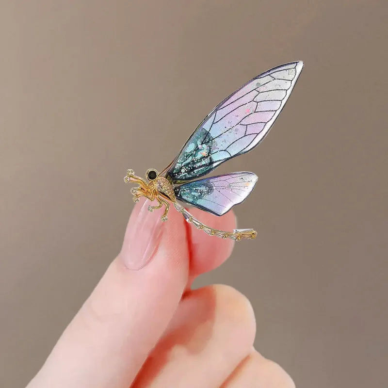 Multicolour Trendy Acrylic Brooches Faery Elf Butterfly Dragonfly For Women Fashion Insect Jewelry For Birthday Party Daily