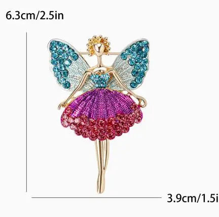 Fashionable and cute angel brooch with full diamond alloy clip