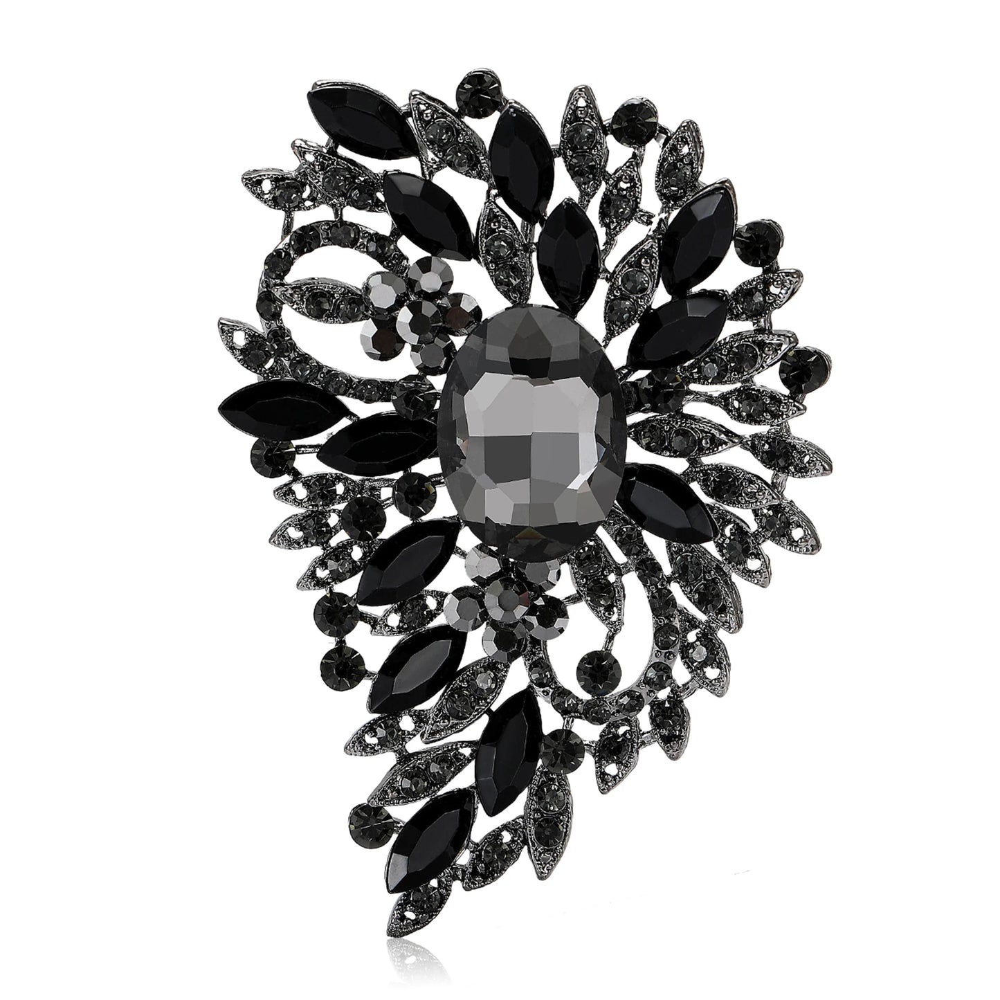 Beaut&Berry Luxury Crystal Large Glass Brooches for Women  Rhinestone Pins Friends Party Gifts Banquet Jewellery Accessories