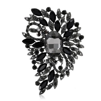 Beaut&Berry Luxury Crystal Large Glass Brooches for Women  Rhinestone Pins Friends Party Gifts Banquet Jewellery Accessories