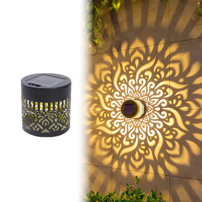 Solar Mandala Sunflower Projector Wall Light Outdoor Garden Decoration Landscape Light for Patio Garden Estate Porch Courtyard