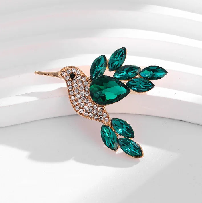 New Shiny Rhinestone Crystal Parrot Dove Bird Brooch Vintage Animal Badge Lapel Pin Suit Coat Dress Party Jewelry Gifts