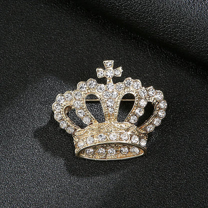 Crown Chain Brooch Vintage Tassel Crystal Brooch Temperament Rhinestone Lapel For Women Dress Mens Shirt Suit Set Collar Jewelry