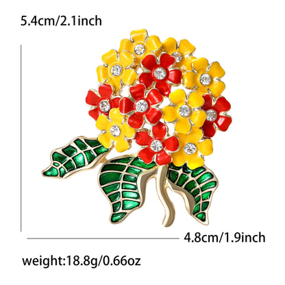 Fashion Enamel Flower Brooches for Women Unisex Plant Pins Office Casual Party Friend New Gifts Jewelry Accessories Decoration