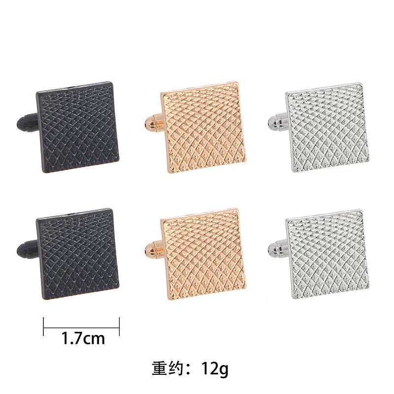 Luxury Quality Men's Cufflinks Classic Geometric Square Metal Sleeve Nails Fashion Cuff Buttons for Clothes Man Wedding Jewelry