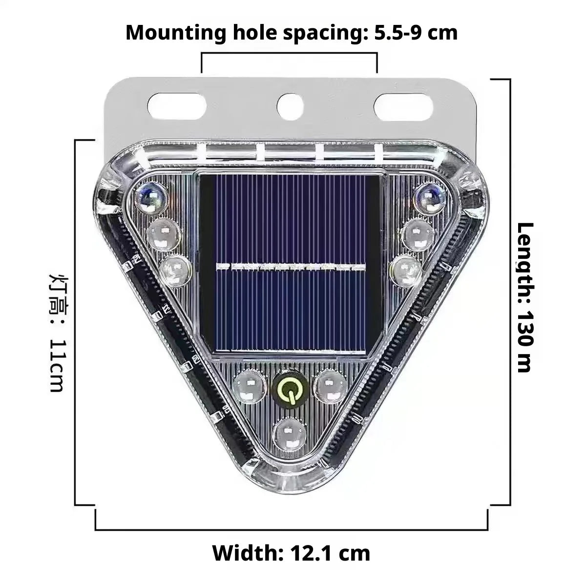 Solar Strobe Warning Light Anti-Collision Flashing Light Truck Night Display Wide for Cars Motorcycles Anti-Rear Collision Stop