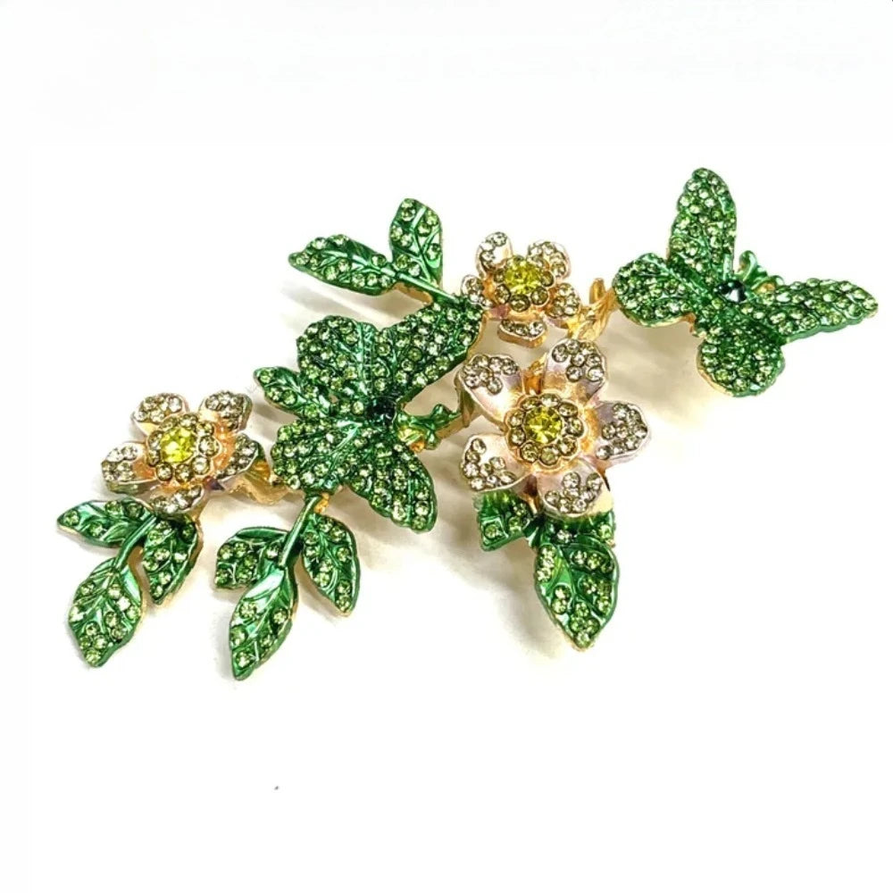 Baroque Luxury Butterfly Flower Design Brooch for Men and Women, Jewelry Accessories, Wedding, Holiday, and Party Gift