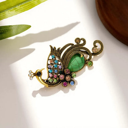 Rhinestone Peacock Brooch for Women Unisex Animal Pins Party Backpack Gifts Jewelry Accessories