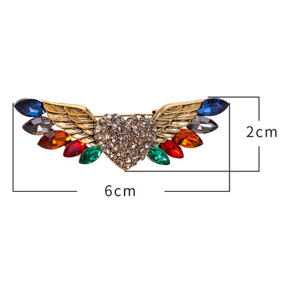 Sparkling Crystal Love Angel Wings Brooch Women's Luxury Dress Wedding Decorations Souvenir Gifts