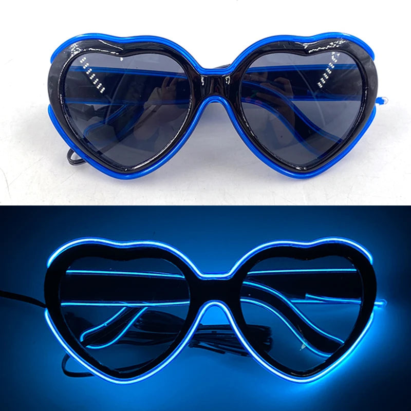 Light Up Led Glasses Neon Party Luminous Glasses EL Wire Glowing Sunglasses Novelty Gift for Adult Glow Bright Light Supplies
