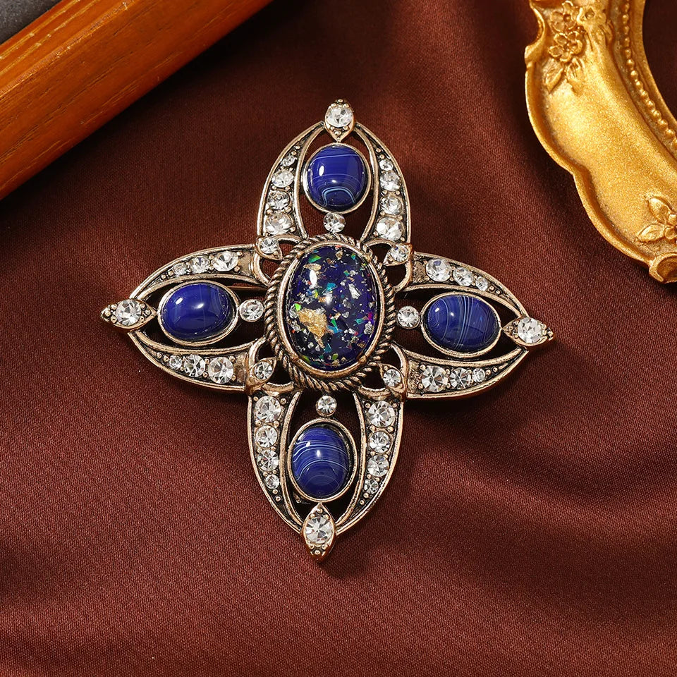Baroque-Style Luxury Vintage Cross Brooch for Men and Women, Jewelry, Fashion Accessories, Wedding and Party Gifts