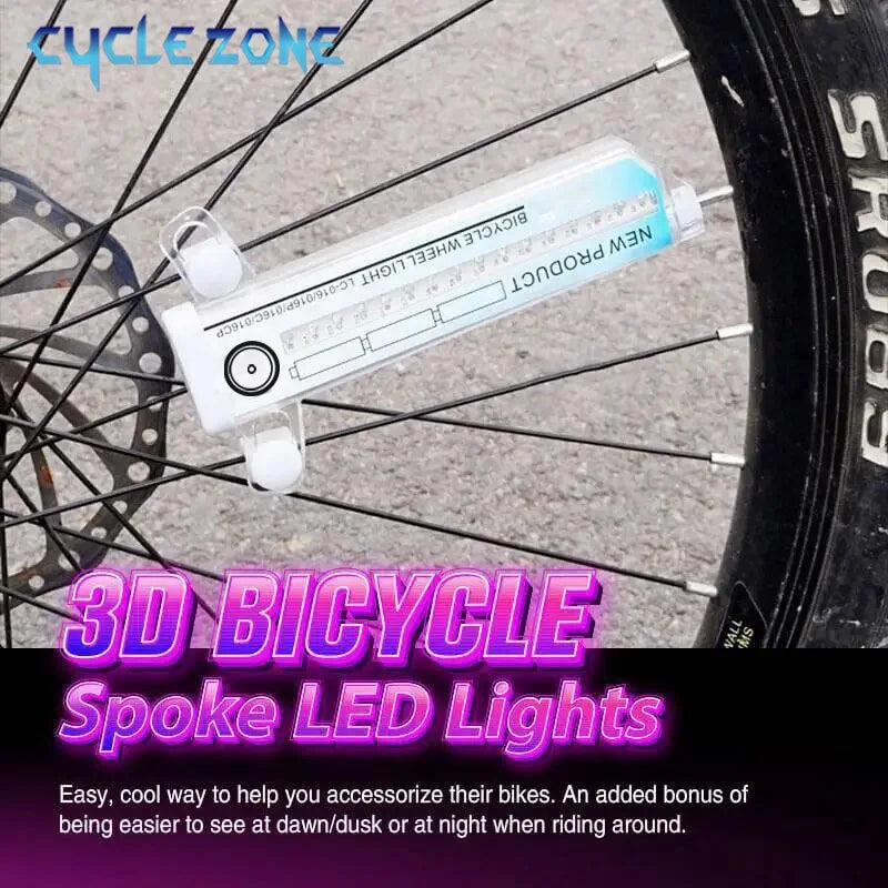 Bike Wheel Light Bicycle Spoke Light Safety Tire Light 30 Different Patterns Change Without Battery Waterproof Bike Accessories