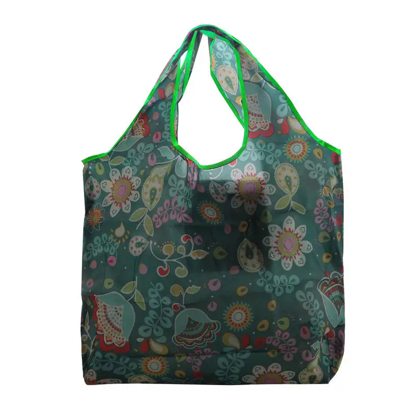 Shopping Bags Fashion Portable Various Prints and Large Capacity Convenient Nylon Easy to Fold Package Travel Essential