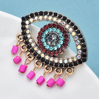 Wuli&baby Beautiful Pendants Eye Brooches Alloy Rhinestone Eyes Brooch For Women's Clothes Backpack Pins Gifts