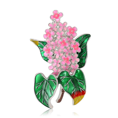 Beaut&Berry Luxury Enamel Hyacinth Brooches for Women Unisex Plant Pins Casual Party Jewelry Accessories Gifts Decoration
