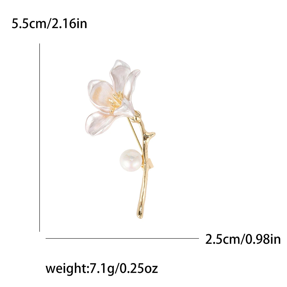 Luxury Pearl Enamel Flower Brooches for Women 4-color Botanical Pins Elegant Casual Accessories Perfect Gifts