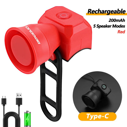 5 Modes Bicycle Horn Mountain Bike Mini Battery Waterproof Electronic Bike Bell Riding Equipment Children's Scooter Accessories