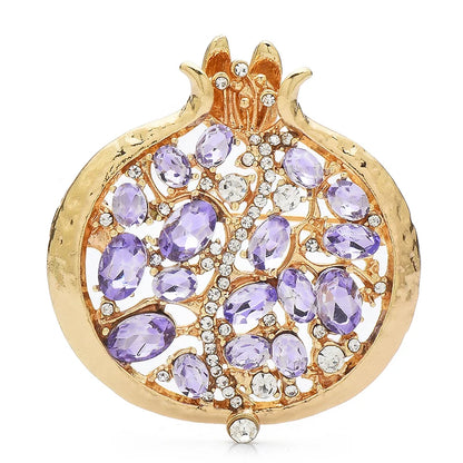 Wuli&baby 3-color Pomegranate Brooches For Women Unisex Enamel Rhinestone Fruits Plants Party Office Coat Brooch Pins Gifts