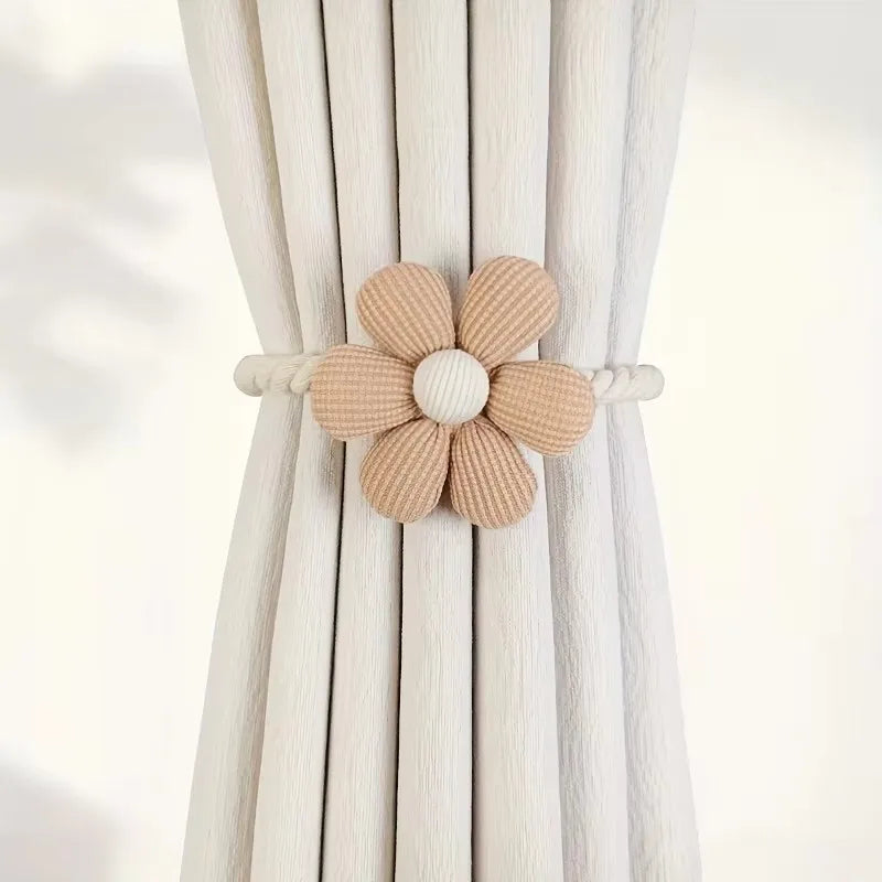 1/2pcs Flower Magnetic Window Curtain Buckle Curtain Rope Bundle Door Curtain Holdback for Bedroom Living Room Home Decor