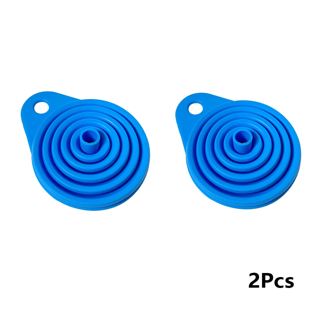 2Pcs Foldable Car Engine Funnel Silicone Liquid Funnel Washer Engine Oil Petrol Change Tools for Motorcycle Car Acesssories