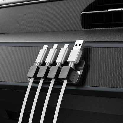 Adjustable Magnetic Cable Clips Cord Organizer Holder under Desk Smooth Wire Management Pad - Keeper for Home Office