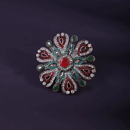 Baroque Classic Crystal Badges Brooch For Women Men Retro Rhinestone Pin Accessories
