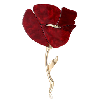 Beaut&Berry Classic Acrylic Rose Brooches for Women Unisex Plant Flower Pins Casual Party Accessories Gifts Friends Decoration