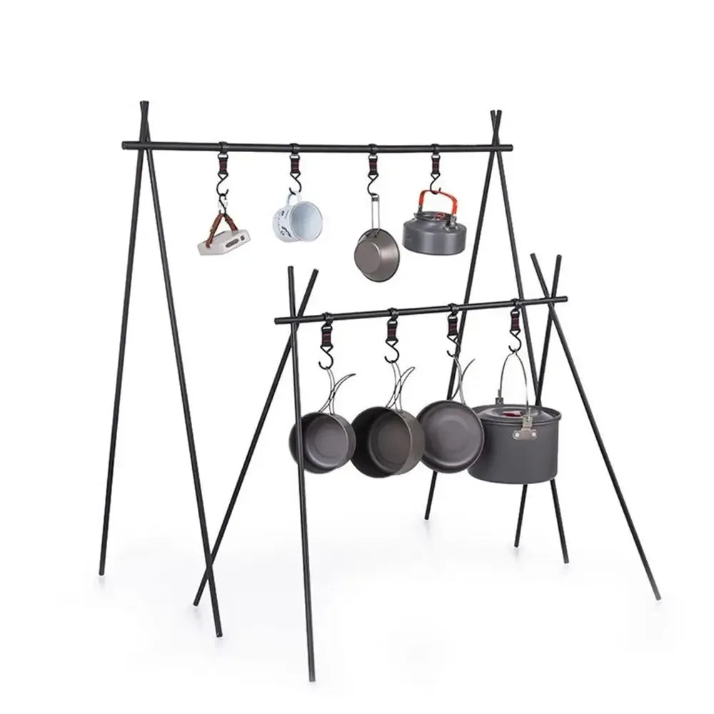 1/5pcs Black Rack Tool Detachable Finishing Hook Pot Pan Hanger Outdoor Camping S-Shaped Hanging Hooks Storage Buckle