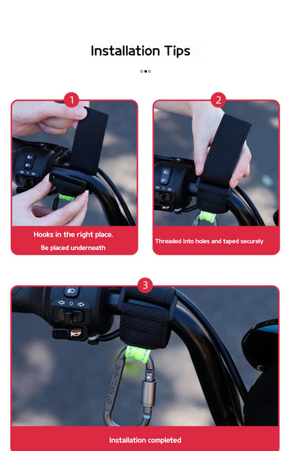 2PCS Heavy Duty Aluminium Alloy Hooks, Multi-functional Solid & Thick for Motorcycle, E-Bike, Scooter & Outdoor Use