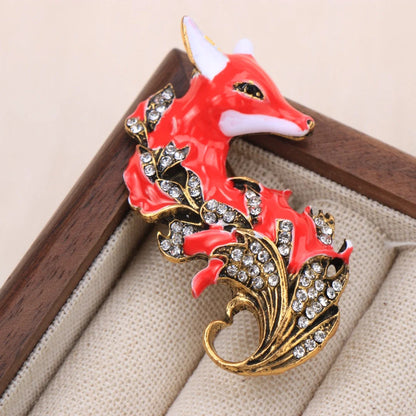 Baroque Luxury Fox Animal Design Brooch for Men and Women, Jewelry, Fashion Accessories, Couple's Gift, Holiday Party Gift