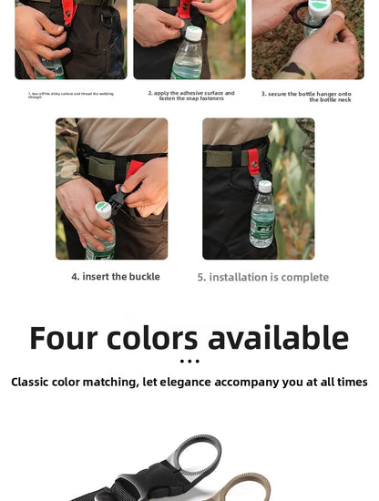 Webbing Water Bottle Holder Climbing Carabiner Belt Backpack Hanger Hooks Clip Multifunction Water Bottle Nylon Buckle Hook Clip