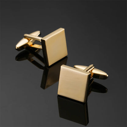 High end men's French shirt cufflinks Classic Square laser lattice wire drawing cuffs buttons business suit accessories jewelry