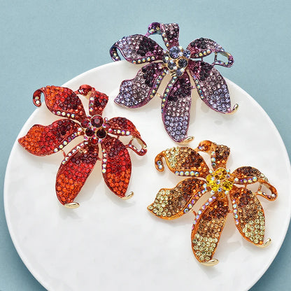 Wuli&baby Huge Luxury Sparkling Flower Brooches 3-color Big Charming Flowers Brooch For Women's Clothes Coat Winter Pins