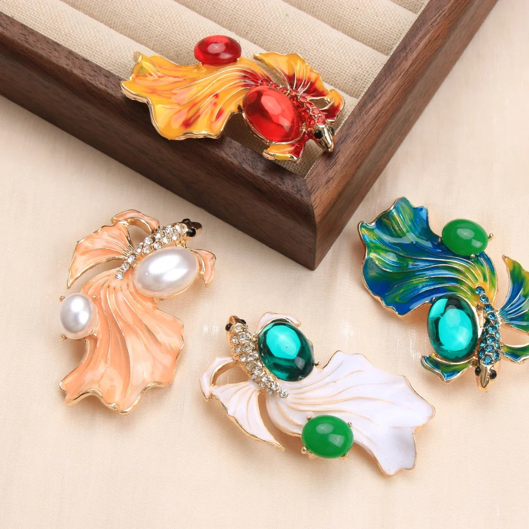 Baroque Luxury Beautiful Fish Design Brooch for Men and Women, JewelryAccessories, Wedding, Holiday, Party, Couple'sSurpriseGift