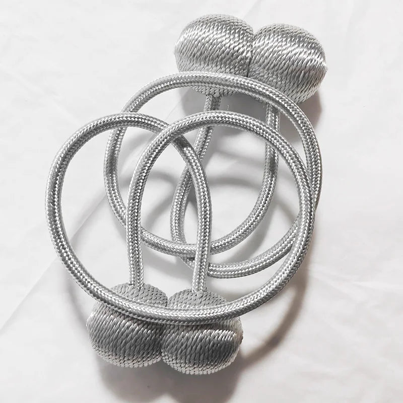 2pcs curtain tiebacks, a pair set, magnetic ropes, light luxury magnetic curtain buckles.
