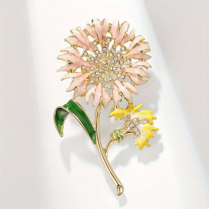 SHMIK High-end Women Girls Fashion Elegant Crystal Daisy Brooch Badges Fashion Exquistie Lady Wedding Party Pin Jewelry Buckles