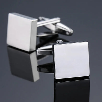 Cufflinks Man Luxury French Cufflinks Button Laser Enamel Gold Silvery Cuffs Retro Metal Buckles For Mens Shirts Tuxedo Studs