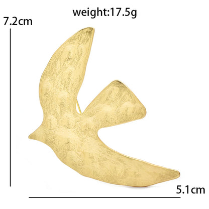 Wuli&baby Big Retro Pigeon Brooches For Women Unisex Simple Design Peaceful Dove Bird Party Casual Brooch Pins Gifts
