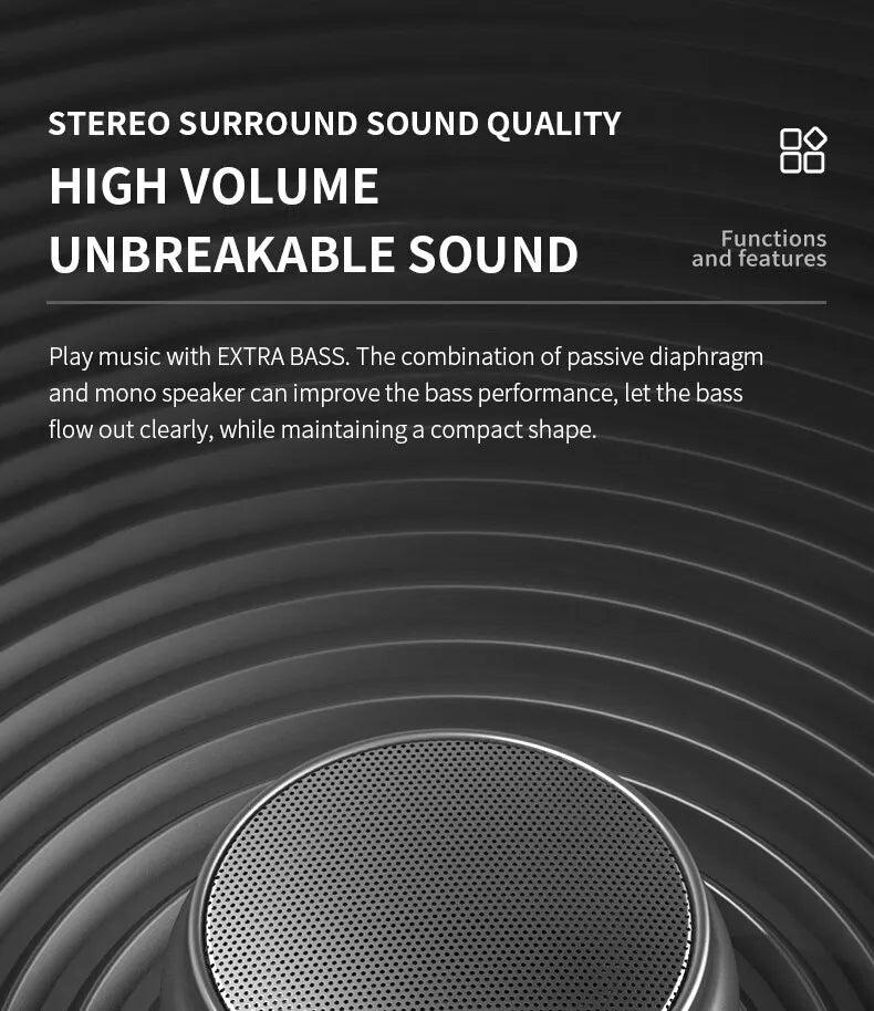2025 Wireless speaker Bluetooth portable outdoor audio stereo support phone subwoofer MINI portable high quality home speaker