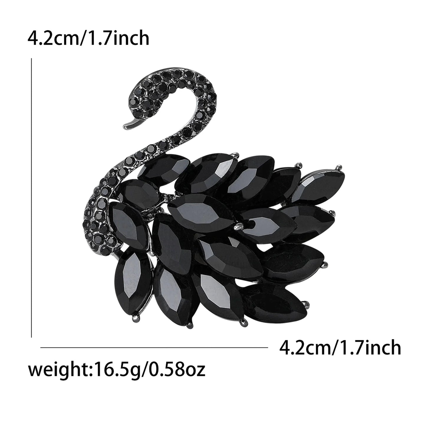 Classic Rhinestones Swans Brooches for Women Unisex Creativity Animals Pins Banquets Party Backpack Gifts Jewelry Accessories