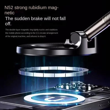 1 Pcs 360° Upgraded Adjustable&Foldable Magnetic Car Mobile Phone Holder Hollow Out Design Rotatable Zinc Alloy And ABS Material