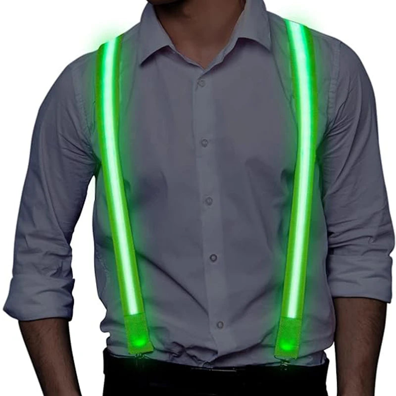 glowing Men's LED suspenders and luminous Bow Tie Adjustable Elastic Flashing Led Clothing for nightclub Party supplies