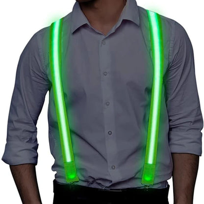 glowing Men's LED suspenders and luminous Bow Tie Adjustable Elastic Flashing Led Clothing for nightclub Party supplies