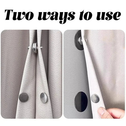 4Pairs Curtain Magnets Closure with Self-Adhesive Patch Keep Curtain Closed Bathroom Bedroom Magnetic Light-Blocking Buckle