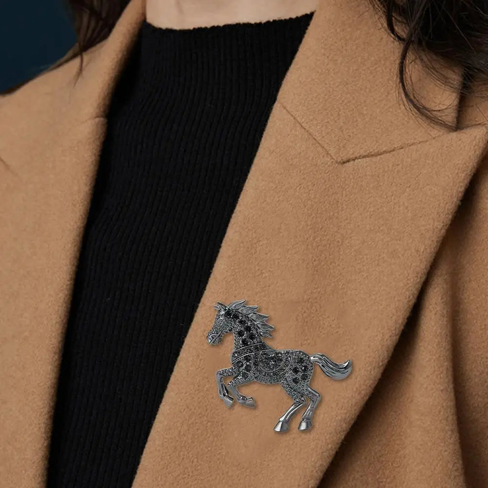 High-End Horse Year Brooch Cute Fun Steed Collar Pin Chinese Style Light Luxury Creative Accessory