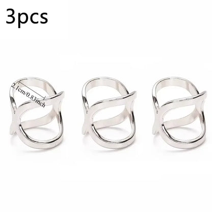 3pcs Creative Mi Wangxing Gold-plated Scarf Buckle Multi-purpose Cross Hollow Glossy Scarf Square Shawl Decorative Buckle